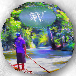 Jamaikanischer Fluss Raft Ride J001 Rundes Kissen