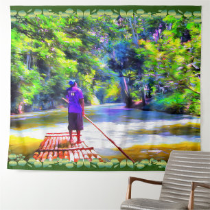 Jamaikanischer Fluss Raft Ride J001 Wandteppich