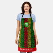 jamaikanischer Koch Rasta Striped Leopard Print Schürze (Getragen)