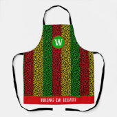 jamaikanischer Koch Rasta Striped Leopard Print Schürze (Vorderseite)
