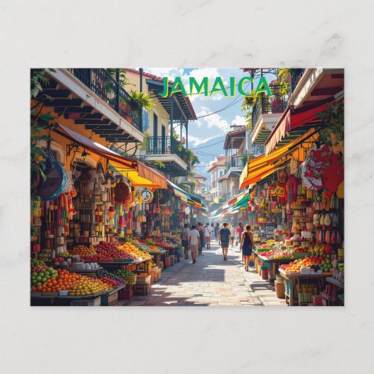 Jamaikanischer Marktplatz Postkarte (Vorderseite)