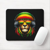 Jamaikanischer Pride Rasta Reggae Lion mit Musik-H Mousepad (Mit Mouse)