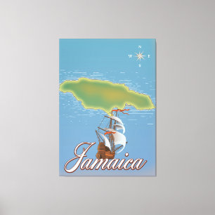 Jamaikanischer Reiseplan Leinwanddruck