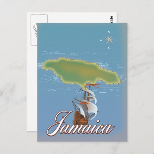 Jamaikanischer Reiseplan Postkarte (Vorne/Hinten)