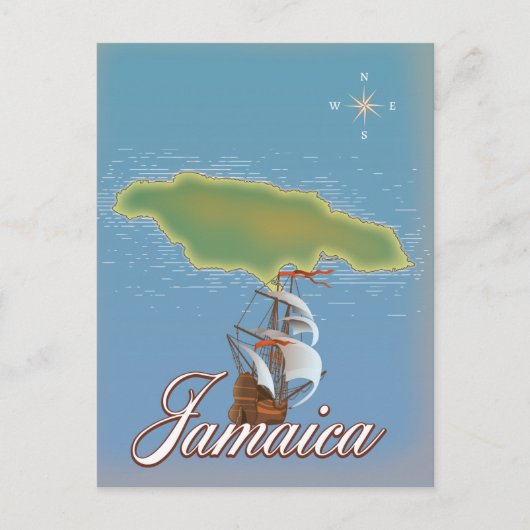 Jamaikanischer Reiseplan Postkarte (Vorderseite)