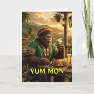 Jamaikanischer Sasquatch Yum mon gefaltete Grußkar Karte