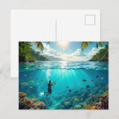 jamaikanischer Speerfischer Mann Postkarte (Vorne/Hinten)
