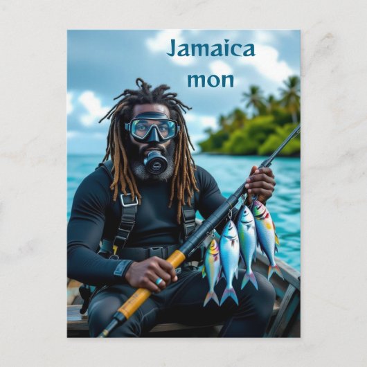 jamaikanischer Speerfischer Postkarte (Vorderseite)