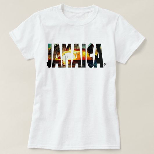 Jamaikanischer T - Shirt Jamaika-Sonnenuntergangs (Design vorne)