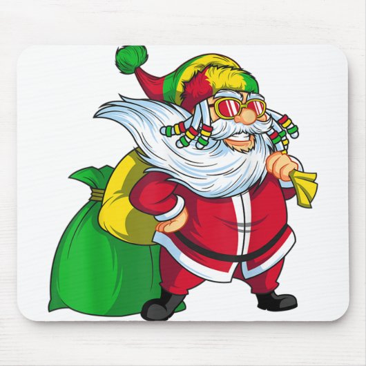 jamaikanischer Weihnachtsmann rasta santa claus ra Mousepad (Vorne)