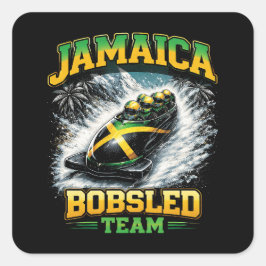 Jamaikanisches Bobteam Quadratischer Aufkleber