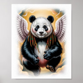 Jamaikanisches Engel-Panda-Design auf einer Poster