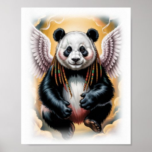 Jamaikanisches Engel-Panda-Design auf einer Poster (Vorne)