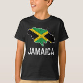 Jamaikanisches Erbe Jamaica Roots Jamaikanische Fl T-Shirt (Vorderseite)