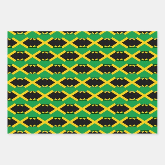 jamaikanisches Fahne-Papier-Flachblatt-Set 3 Geschenkpapier Set (Vorderseite 2)