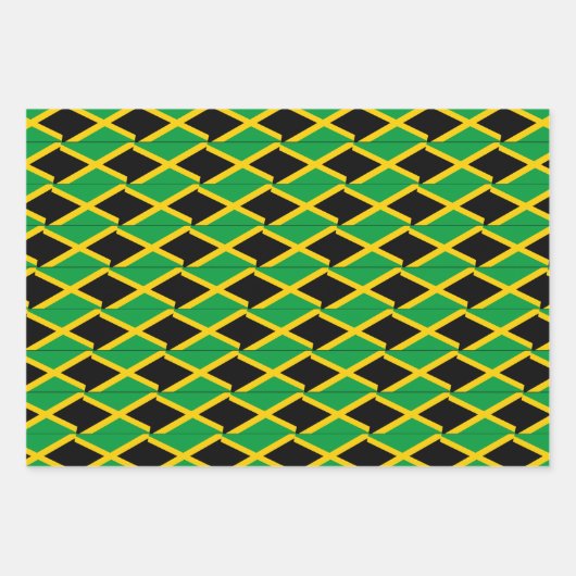 jamaikanisches Fahne-Papier-Flachblatt-Set 3 Geschenkpapier Set (Vorderseite)