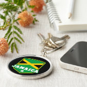 Jamaikanisches Flaggenemblem Jamaika Schlüsselanhänger (Seite)