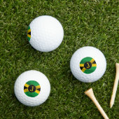 Jamaikanisches Flaggenmonogramm Golfball (Insitu Gras)