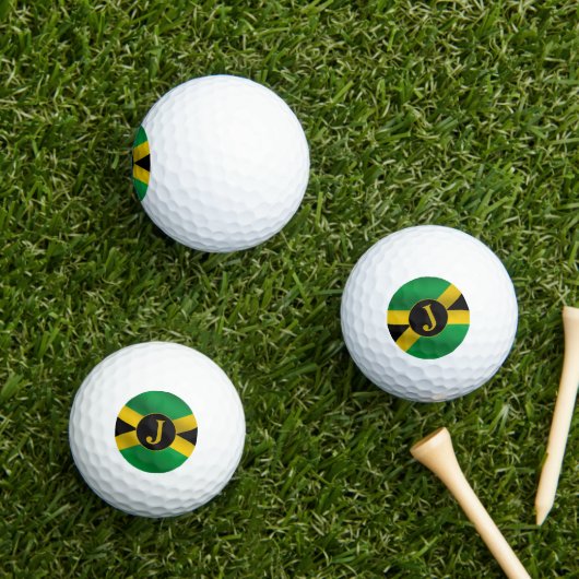 Jamaikanisches Flaggenmonogramm Golfball (Insitu Gras)