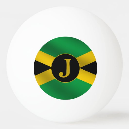 Jamaikanisches Flaggenmonogramm Tischtennisball (Rückseite)