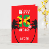 Jamaikanisches Glück zum 18. Geburtstag Karte (Gelbe Blume)