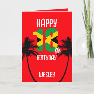 Jamaikanisches Glück zum 18. Geburtstag Karte