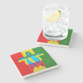 Jamaikanisches Honu Steinuntersetzer (Seitenansicht)