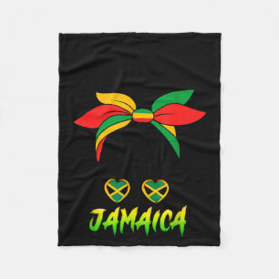 Jamaikanisches Mädchen Jamaika-Flagge Stolz Schwar Fleecedecke