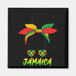 Jamaikanisches Mädchen Jamaika-Flagge Stolz Schwar Magnet