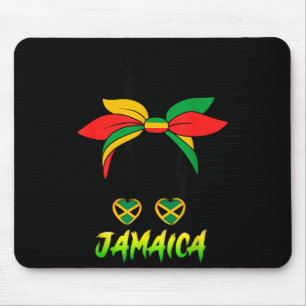 Jamaikanisches Mädchen Jamaika-Flagge Stolz Schwar Mousepad