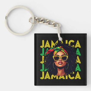 Jamaikanisches Mädchen Jamaika-Flagge Stolze jamai Schlüsselanhänger