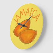 Jamaikanisches Rindfleisch Patty Patties - Gelbes Große Wanduhr (Winkel)