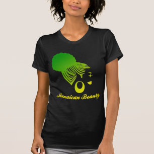 Jamaikanisches Schönheits-Schwarz-T-Shirt Grün u T-Shirt