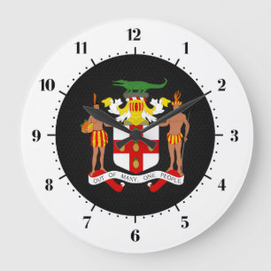 Jamaikanisches Wappen Große Wanduhr