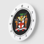jamaikanisches Wappen Große Wanduhr (Winkel)