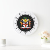 jamaikanisches Wappen Große Wanduhr (Zuhause)