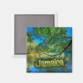Jamaikas blaue Lagune, Port Antonio Magnet (Vorderseite/Rückseite)