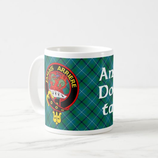 "Jamais Arrière" Ancient Douglas Tartan Tasse (Vorderseite Links)