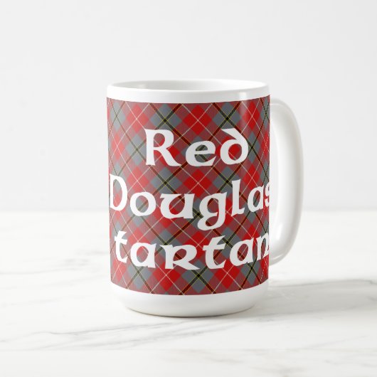 "Jamais Arrière" Red Douglas Tartan Tasse (VorderseiteRechts)