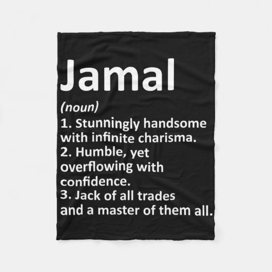 Jamal Definition Personalisiert Name Funny Birthda Fleecedecke (Vorderseite)