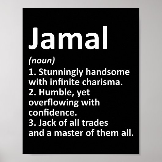 Jamal Definition Personalisiert Name Funny Birthda Poster (Vorne)