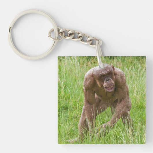 Jambo Der einzigartige haarlose Chimp Schlüsselanhänger (Vorderseite)