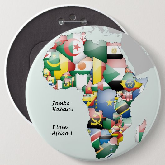 Jambo Habari Afrika ! I Liebe Afrika Button (Vorne & Hinten)