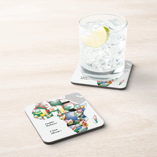 Jambo Habari Afrika ! I Liebe Afrika Getränkeuntersetzer (Rechte Seite)