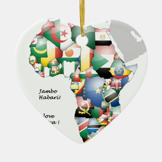 Jambo Habari Afrika ! I Liebe Afrika Keramikornament (Vorne)
