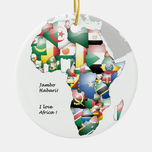Jambo Habari Afrika ! I Liebe Afrika Keramikornament (Vorne)