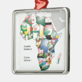 Jambo Habari Afrika ! I Liebe Afrika Ornament Aus Metall (Links)