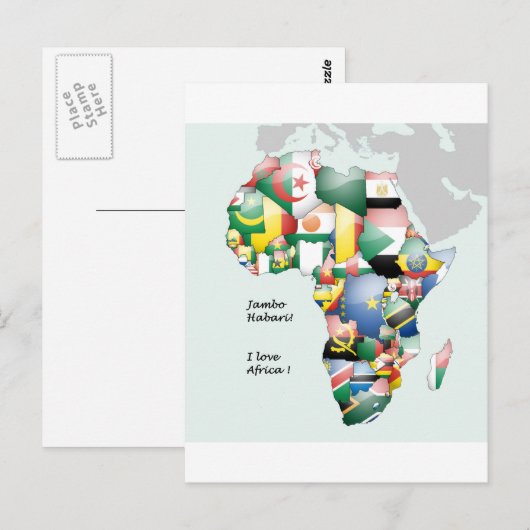 Jambo Habari Afrika ! I Liebe Afrika Postkarte (Vorne/Hinten)
