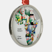 Jambo Habari Afrika ! I Liebe Afrika Silbernes Ornament (Rechts)