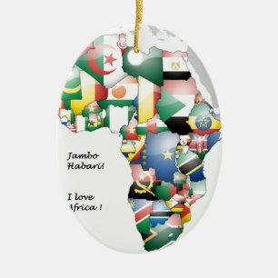 Jambo Habari Afrika ! Ich liebe Afrika Keramik Ornament